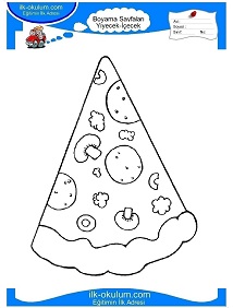 Çocuklar İçin Pizza Boyama Sayfaları 